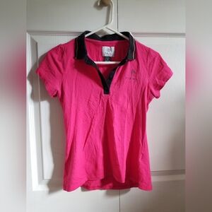 Vintage Y2K F.O.A.L rsta Women's Polo Shirt Hot Pink Black **CLEARANCE**